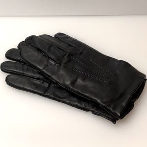 ISOTONER Mens Genuine Leather Gloves Weathershed Black